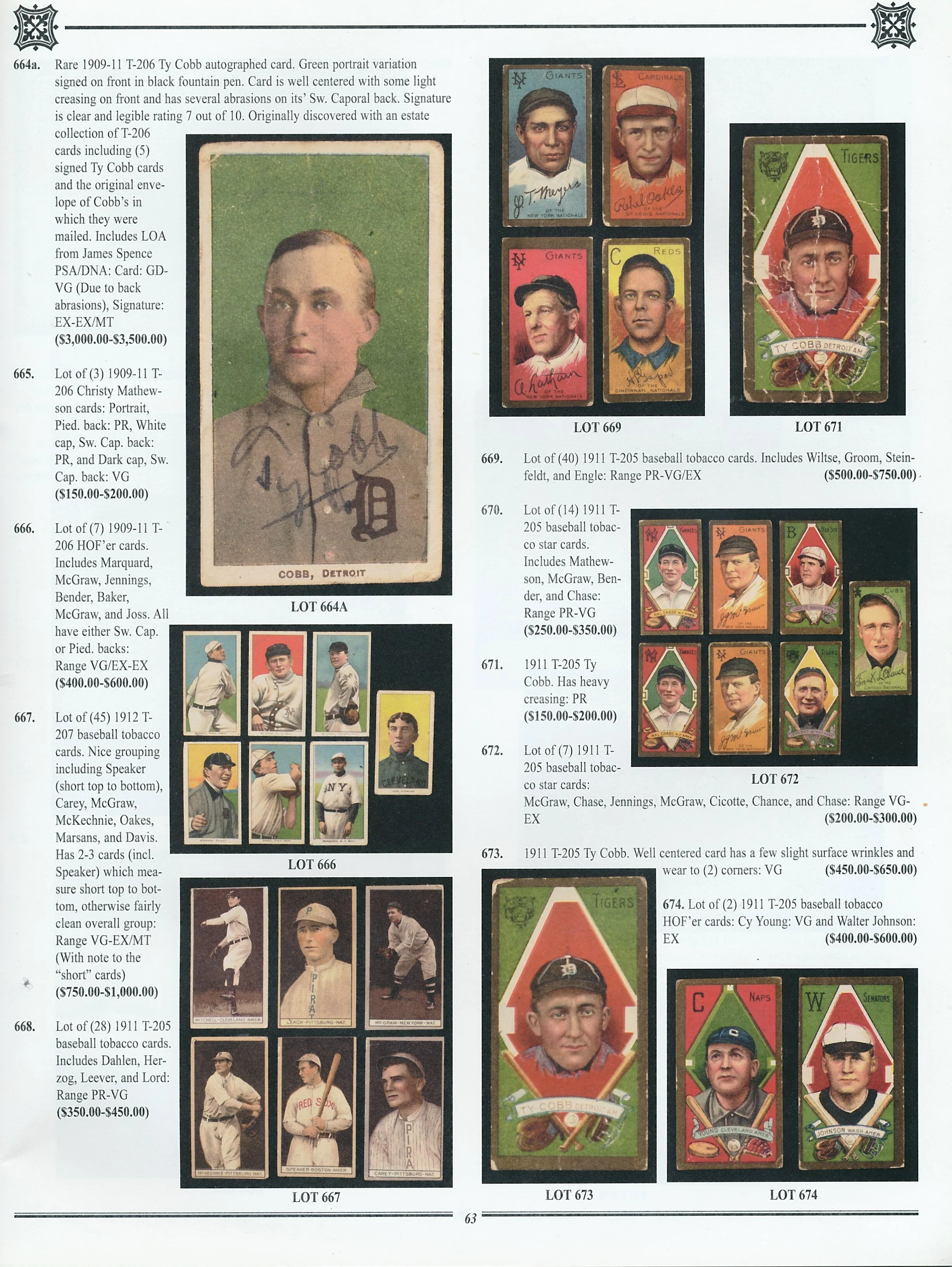 An Extraordinary Collection Of Signed Ty Cobb Cards — SignedT206